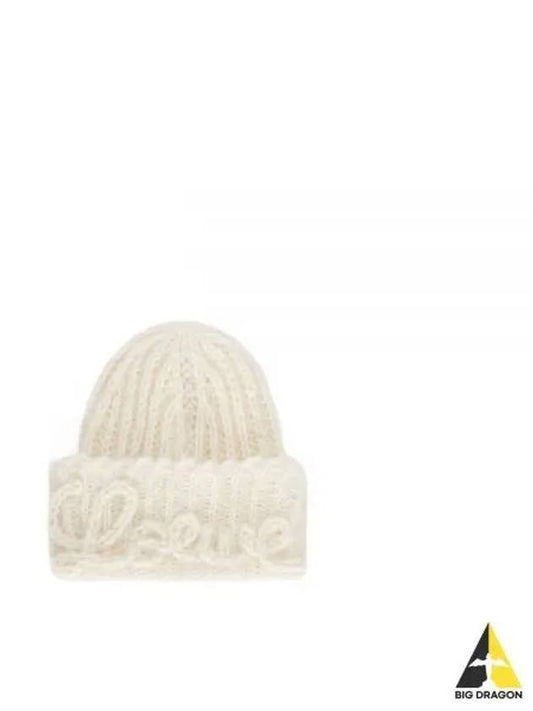 Mohair Blend Beanie Ivory - LOEWE - BALAAN 2