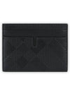 Checked Leather Card Wallet Black - BURBERRY - BALAAN 3