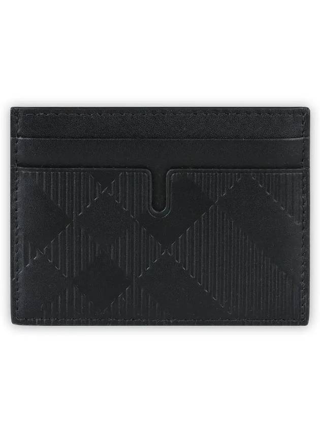 Checked Leather Card Wallet Black - BURBERRY - BALAAN 3