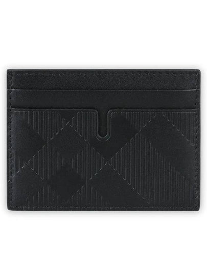 Checked Leather Card Wallet Black - BURBERRY - BALAAN 2