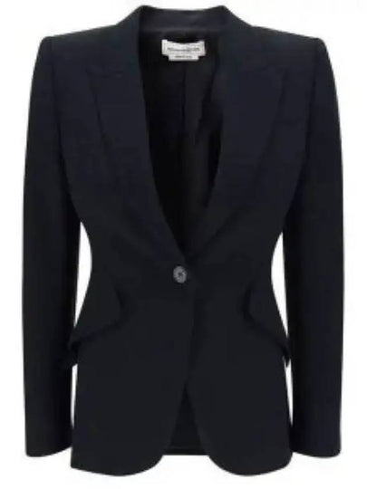 Peak Shoulder Leaf Crepe Jacket Black - ALEXANDER MCQUEEN - BALAAN 2