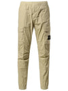 Stretch Cotton Tela Paracadute Cargo Straight Pants Pistachio - STONE ISLAND - BALAAN 3