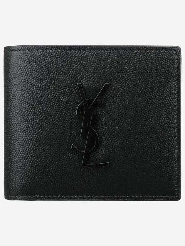 Cassandre  Leather Half Wallet Black - SAINT LAURENT - BALAAN 2