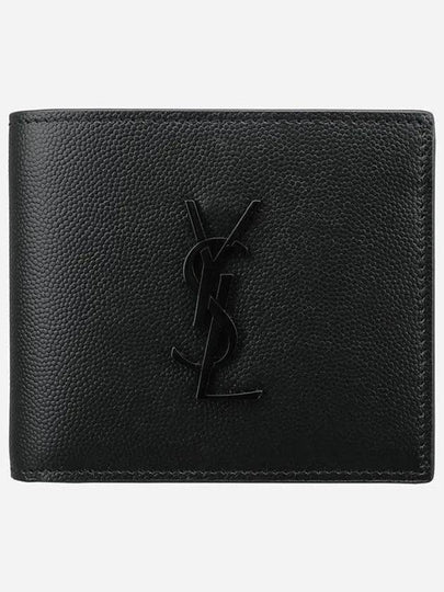 Cassandre  Leather Half Wallet Black - SAINT LAURENT - BALAAN 2