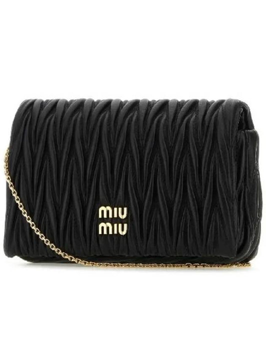 Matelasse Nappa Leather Logo Mini Bag Black - MIU MIU - BALAAN 2