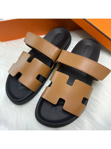 Men s Chypre Sandals Slippers Gold - HERMES - BALAAN 1