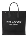 Rive Gauche Canvas Tote Bag Black - SAINT LAURENT - BALAAN 3