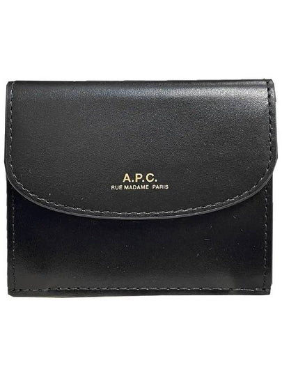 Logo Coin Leather Folder Half Wallet Black - A.P.C. - BALAAN 2