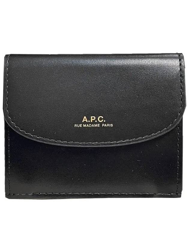 Logo Coin Leather Folder Half Wallet Black - A.P.C. - BALAAN 3