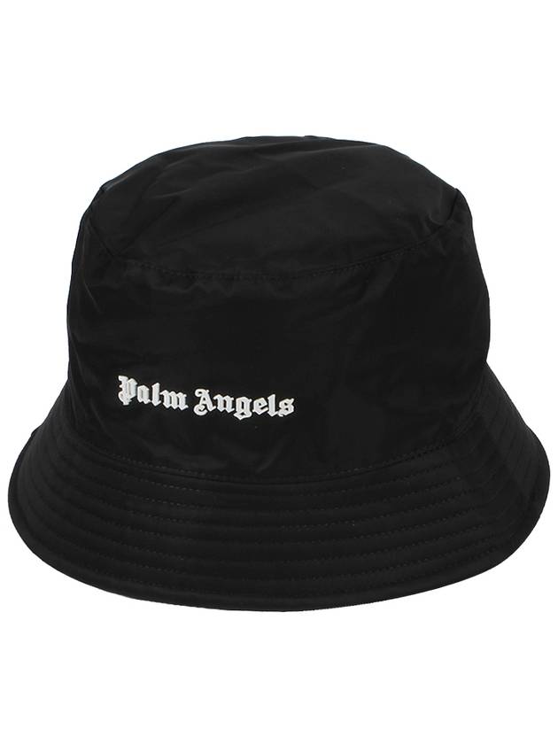 Women's Logo Classic Nylon Bucket Hat Black - PALM ANGELS - BALAAN.