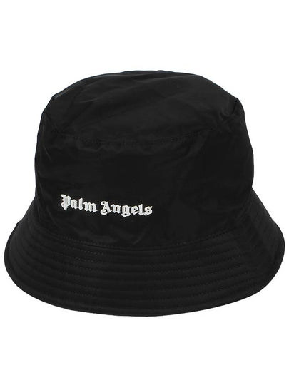 Women's Logo Classic Nylon Bucket Hat Black - PALM ANGELS - BALAAN 2