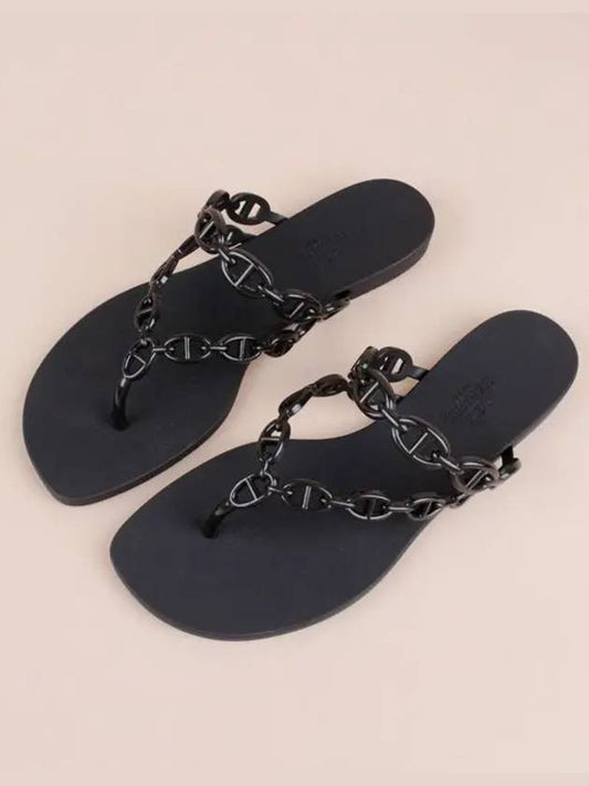 Island Sandals Noir - HERMES - BALAAN 2