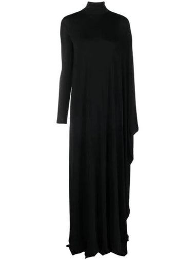 minimalist maxi stretch jersey long dress black - BALENCIAGA - BALAAN 1