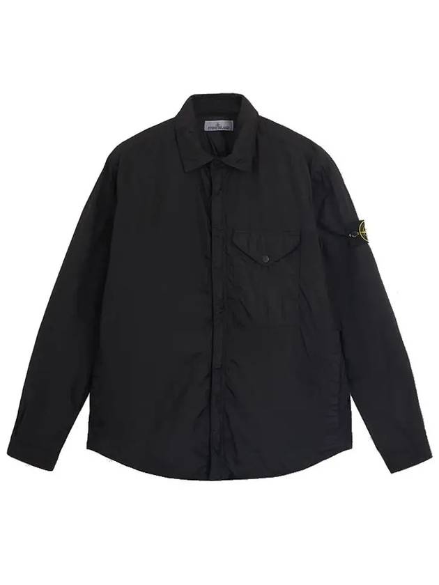 Logo Patch Zip Up Jacket Black - STONE ISLAND - BALAAN 2