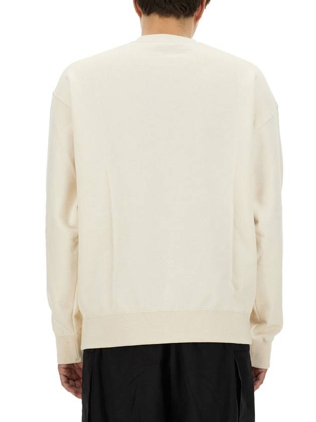 Logo Patch Crew Neck Oversized Sweatshirt Ivory - JIL SANDER - BALAAN 4