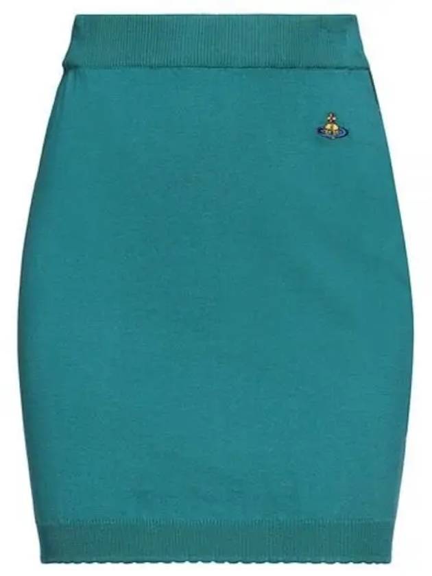 Women's ORB Logo Knit Bea Mini H Line Skirt Blue - VIVIENNE WESTWOOD - BALAAN 2