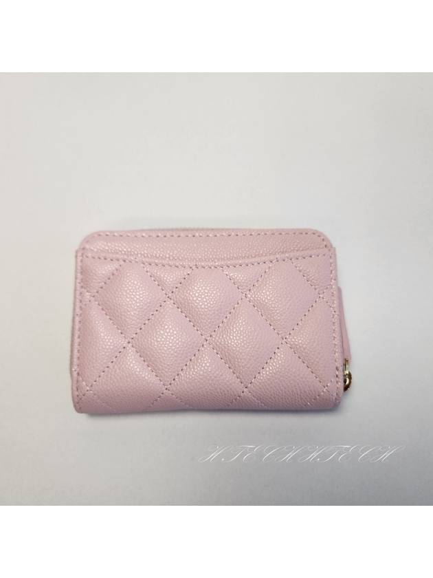 Classic zipper light pink card coin purse caviar AP0216 - CHANEL - BALAAN 9