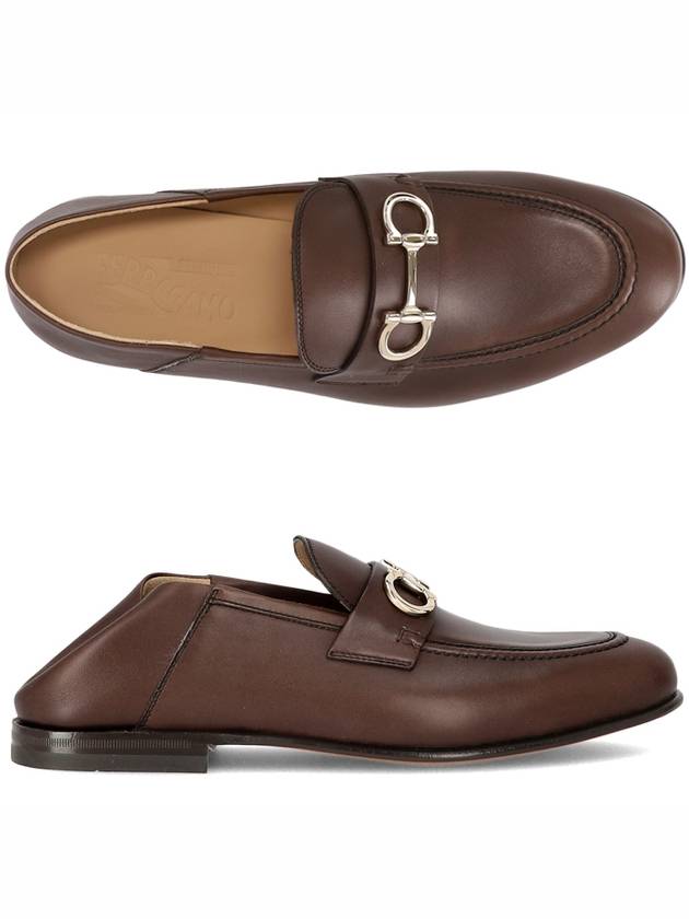 Salvatore Gancini Ornament Loafer Chocolate - SALVATORE FERRAGAMO - BALAAN.