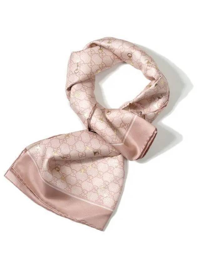 Horsebit GG Print Silk Carré Scarf Rose Pink - GUCCI - BALAAN 2