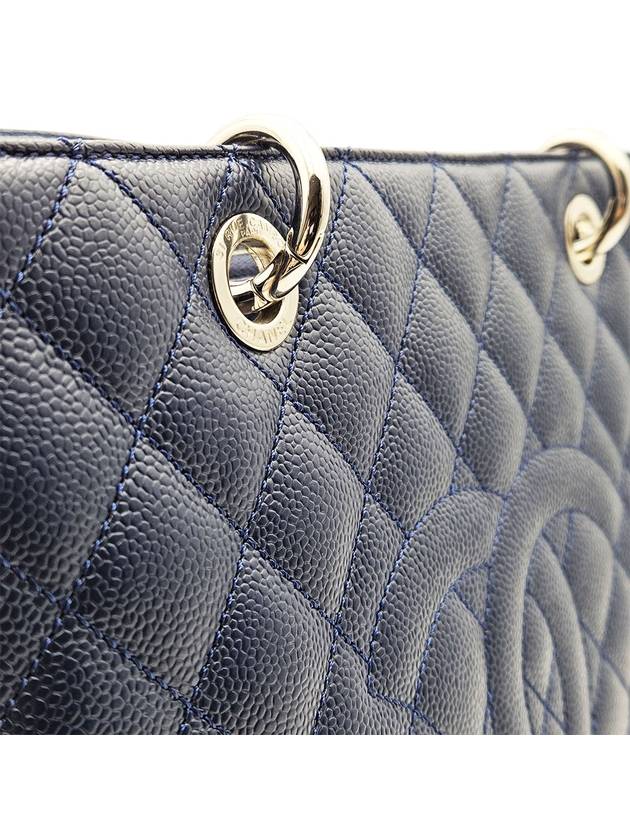 Chanel A50995 Navy Caviar Silver Chain Grand Shopping Shoulder Bag 15th - CHANEL - BALAAN 6