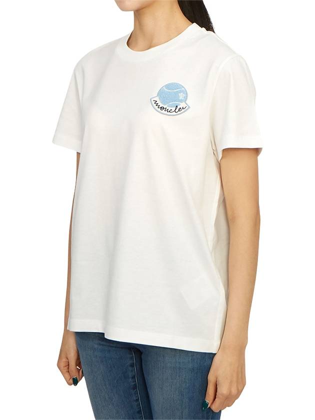 Women's Logo Patch Cotton Short Sleeve T-Shirt Off White - MONCLER - BALAAN 3