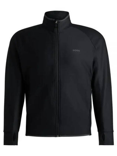 Decorative Reflective Logo Zip Up Sweatshirt Black - HUGO BOSS - BALAAN 2