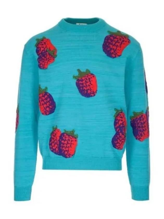 Blueberry embroidery sweater B60121 MULTI TURQUOISE - ACNE STUDIOS - BALAAN 1