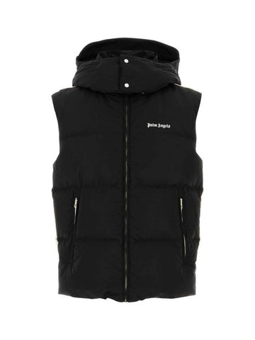 Classic Track Hooded Down Vest Black - PALM ANGELS - BALAAN 1