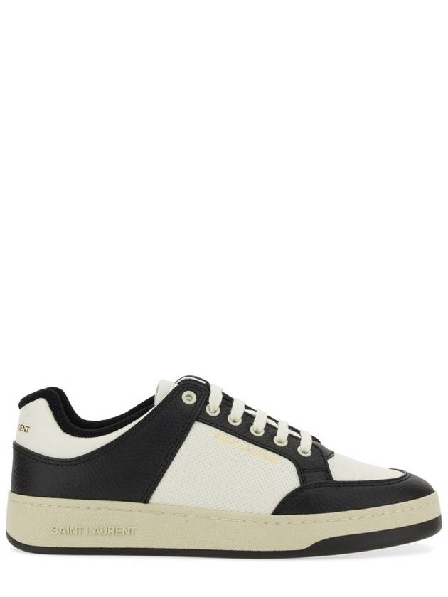 SL 61 Low Top Sneakers Black White - SAINT LAURENT - BALAAN 4