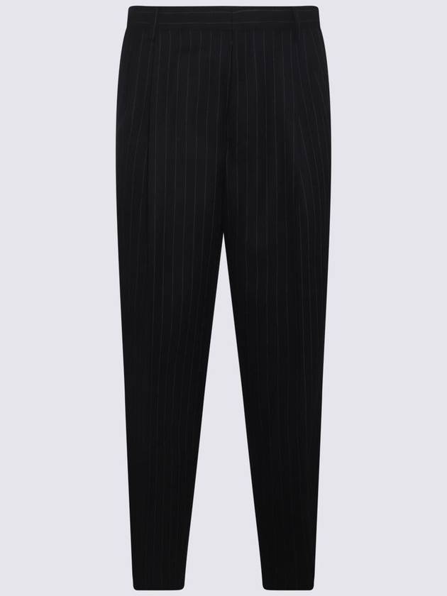 Dries Van Noten Navy Wool Pinstripe Pants - DRIES VAN NOTEN - BALAAN 1