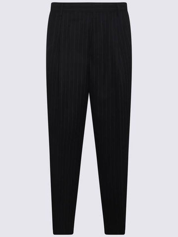 Dries Van Noten Navy Wool Pinstripe Pants - DRIES VAN NOTEN - BALAAN 1