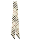 Skinny Check Silk Scarf Stone - BURBERRY - BALAAN 2