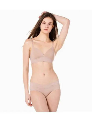 UNDERWEAR Women s Invisible AF Triangle Bralette Set Beige - CALVIN KLEIN - BALAAN 1