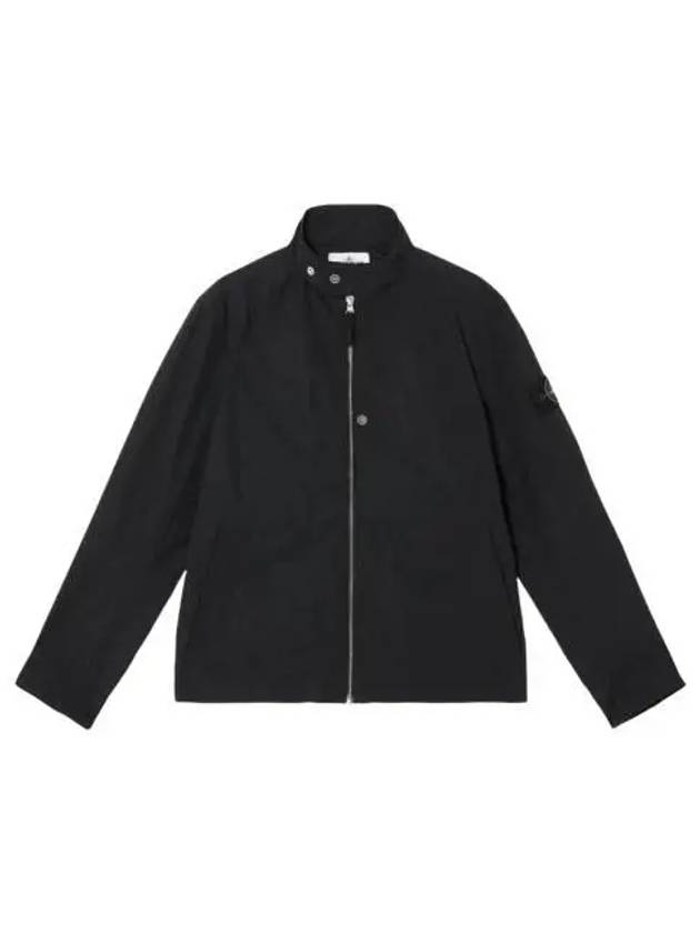 Micro Twill Zip-Up Jacket Black - STONE ISLAND - BALAAN 3