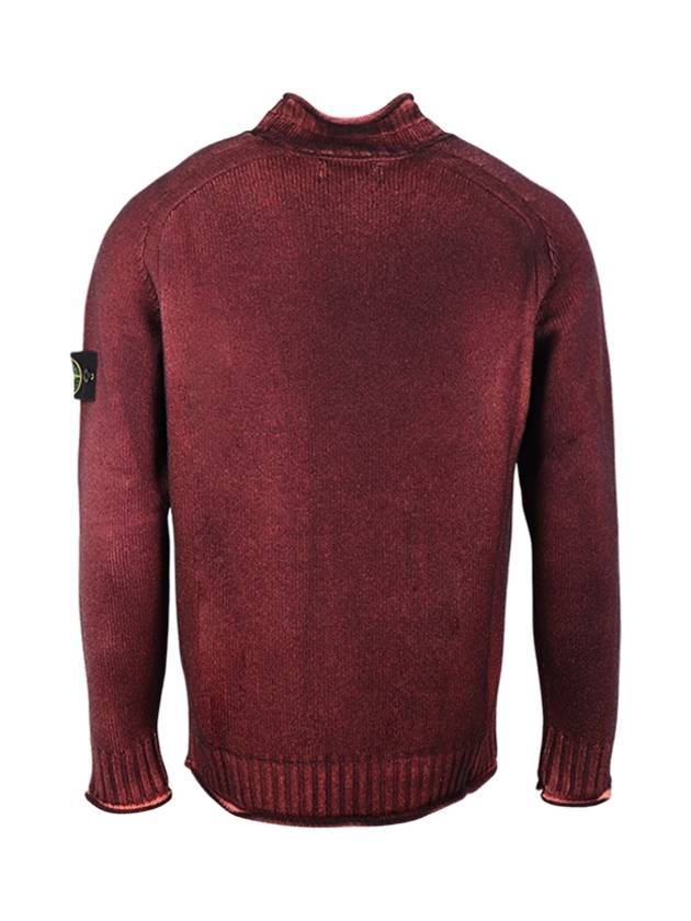 Men's Wappen Patch Knit Top Burgundy - STONE ISLAND - BALAAN 3