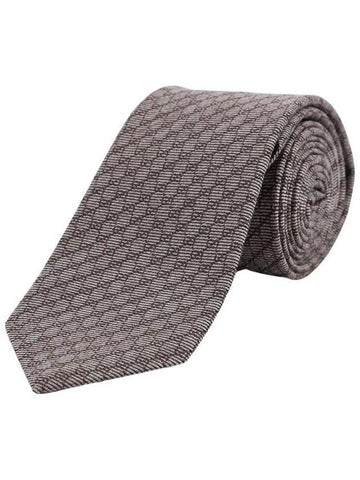 Interlocking G Silk Wool Tie Camel Brown - GUCCI - BALAAN 1