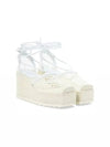 Stretch Mesh Espadrille Wedge Heels Optic White - BOTTEGA VENETA - BALAAN 4