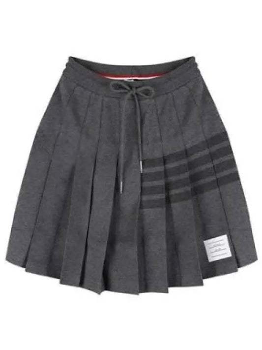 double face knit 4 bar mini pleated skirt dark Grey - THOM BROWNE - BALAAN 2