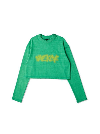 CROP GRAFFITI LONGSLEEVE T SHIRTGREEN - VAEKCIE - BALAAN 2