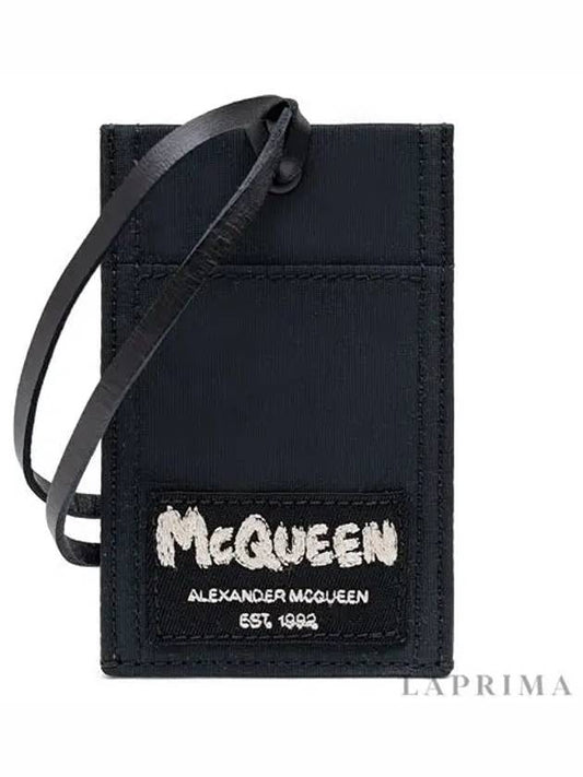 Logo Strap Card Wallet Black - ALEXANDER MCQUEEN - BALAAN.