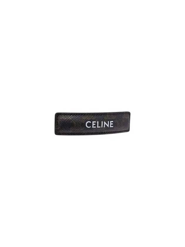 Logo Triomphe Canvas Calfskin Hair Clip Tan - CELINE - BALAAN 4