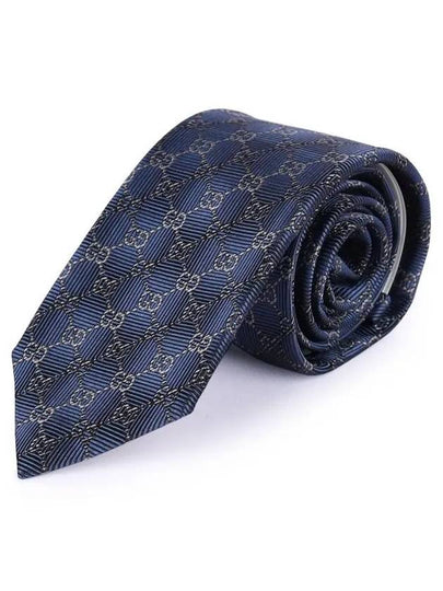 GG Pattern Slim Silk Tie Navy - GUCCI - BALAAN 2