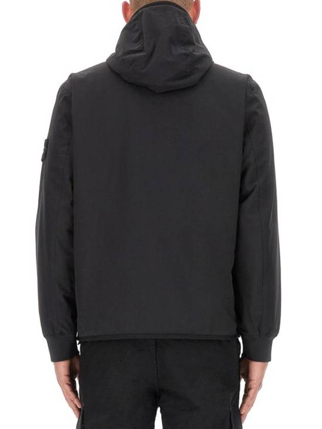 Soft Shell-R E.Dye Pure Insulation Technology Recycled Polyester Primaloft Hooded Jacket Black - STONE ISLAND - BALAAN 4