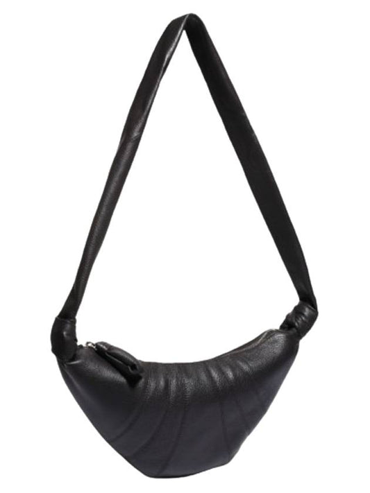 Soft Grained Leather Small Croissant Crossbody Bag Black - LEMAIRE - BALAAN 2