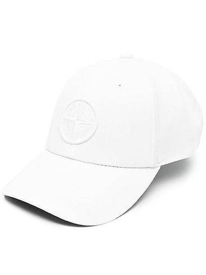 Embossed Logo Base Ball Cap White - STONE ISLAND - BALAAN 2