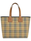 Check Large London Cotton Tote Bag Brown - BURBERRY - BALAAN 3