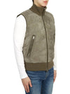 Panel Suede Quilted Padding Vest Dark Olive - TOM FORD - BALAAN 7