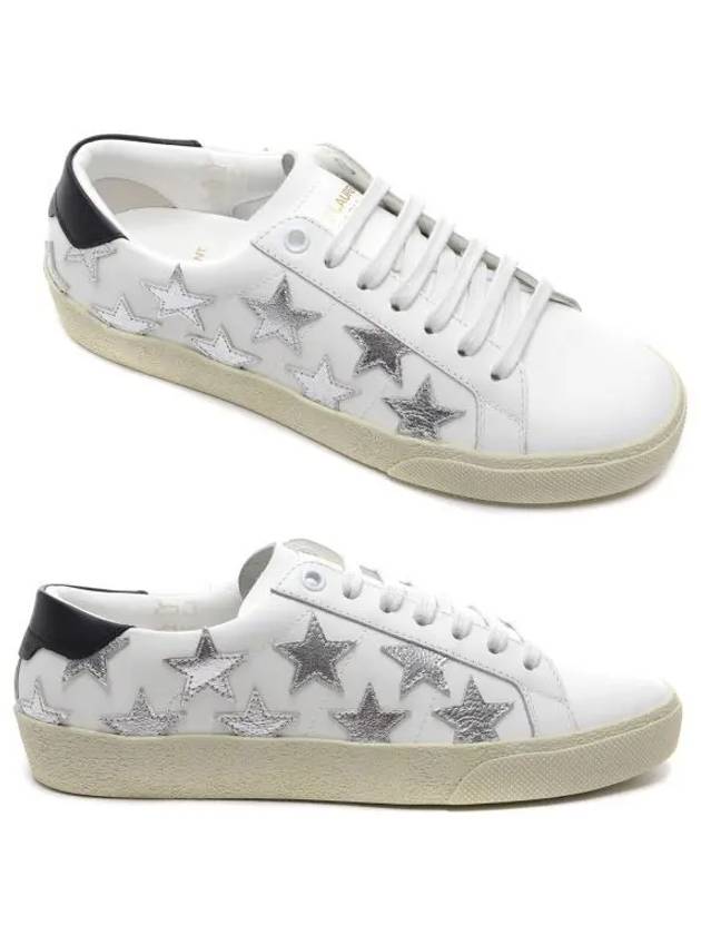 Star Patch Low Top Sneakers Black White - SAINT LAURENT - BALAAN 2