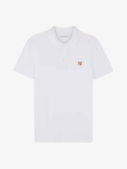 Fox Head Patch Cotton Polo Shirt White - MAISON KITSUNE - BALAAN 2