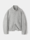 Semi overfit two way high neck full zip up knit gray - INDUST - BALAAN 6